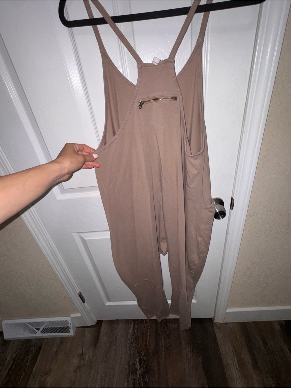 Free peopleWomen’s Taupe Sleeveless Jumpsuit with Zip Pocket